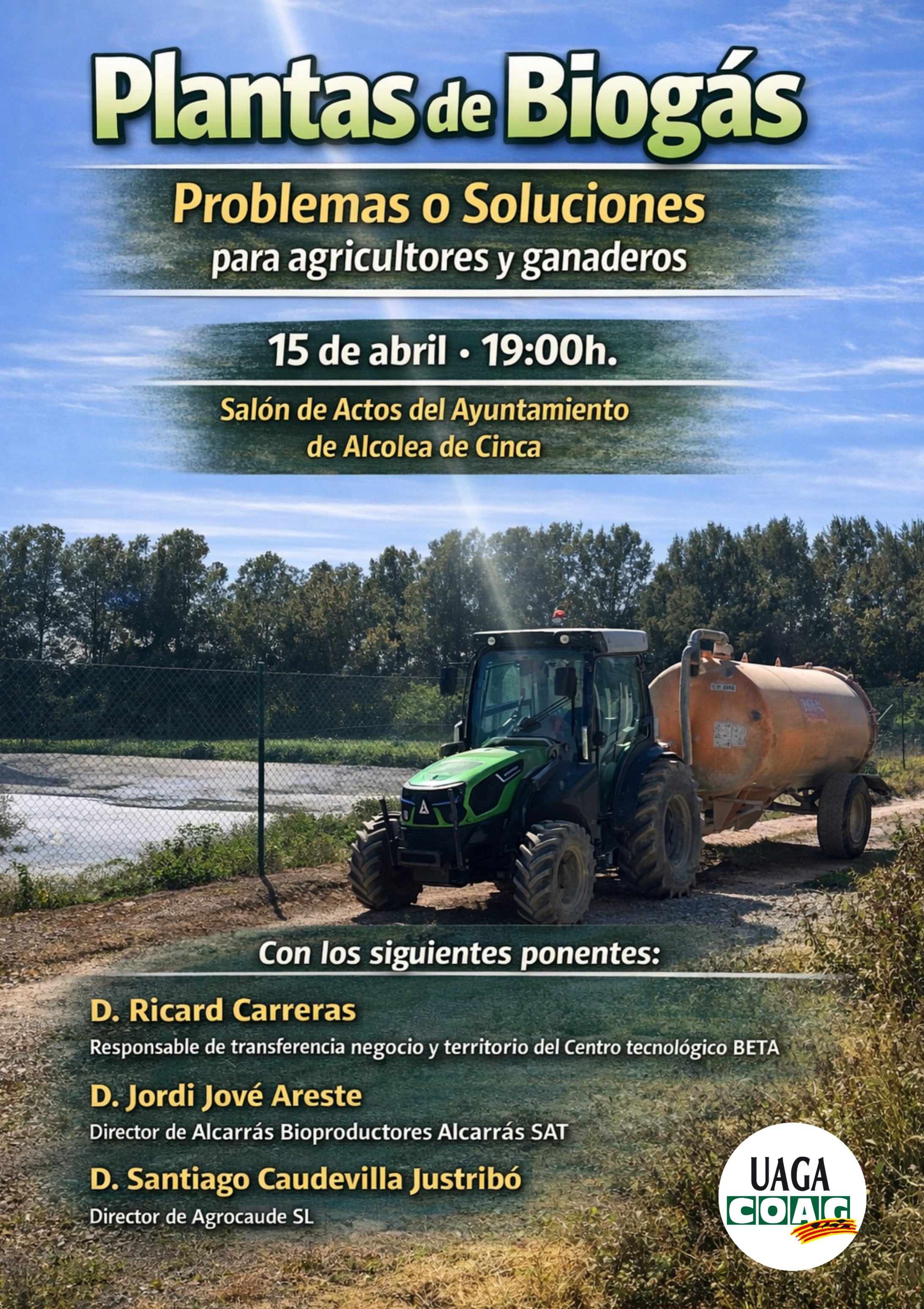 Cartel de la jornada que se celebrará este miércoles en Alcolea de Cinca