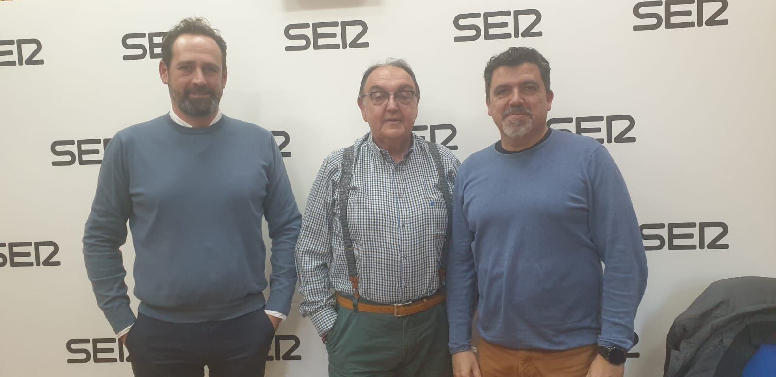 Jorge Fenor, Pepe Pallarés y Txema Almela en los estudios de Radio Murcia Cadena SER