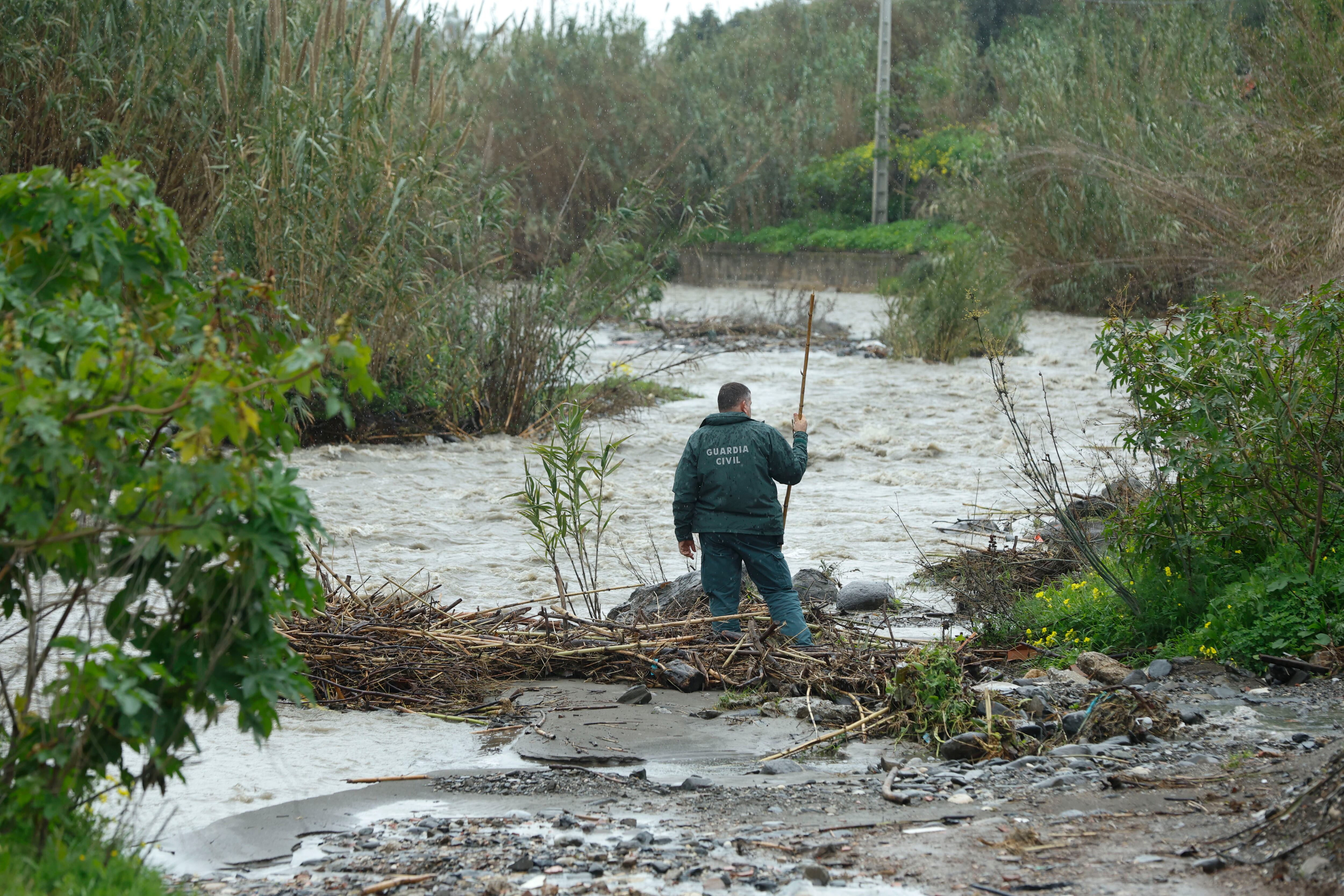Dispositivo de búsqueda en el río Turvilla, en el municipio de Sayalonga. EFE/ Jorge Zapata