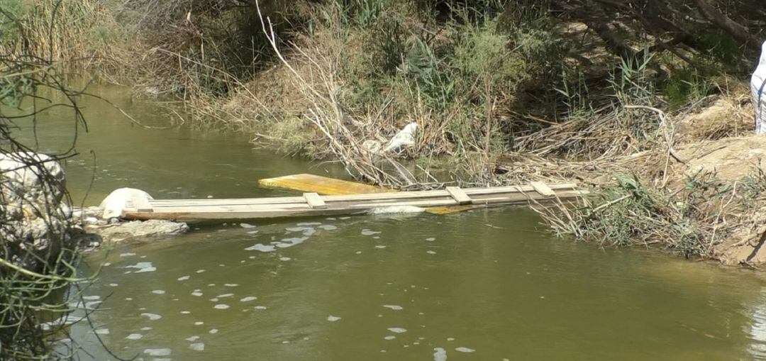Aspecto de una de las zofas afectadas por la falta de la pasarela en el Pantano