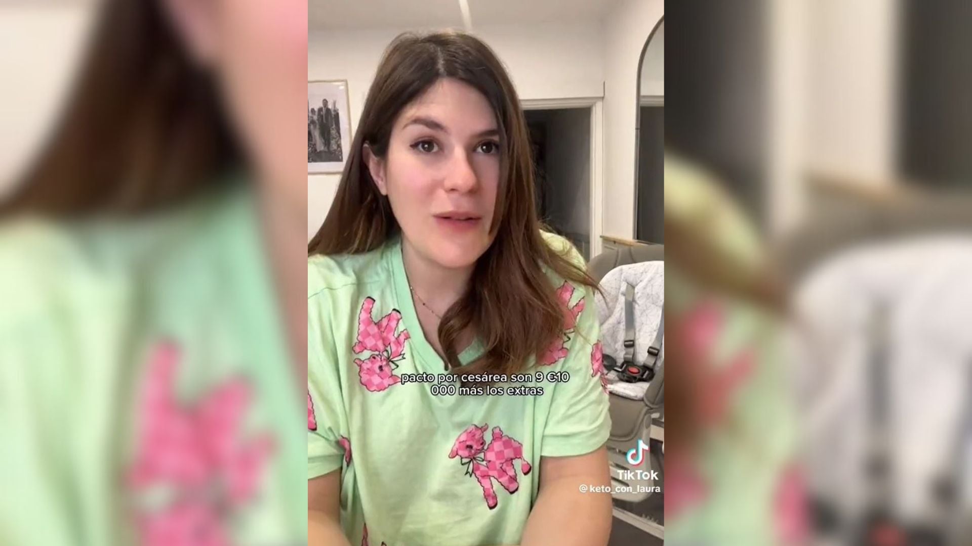 Laura, una usuaria de TikTok, que ha contado su experiencia con un seguro privado a la hora de dar a luz.