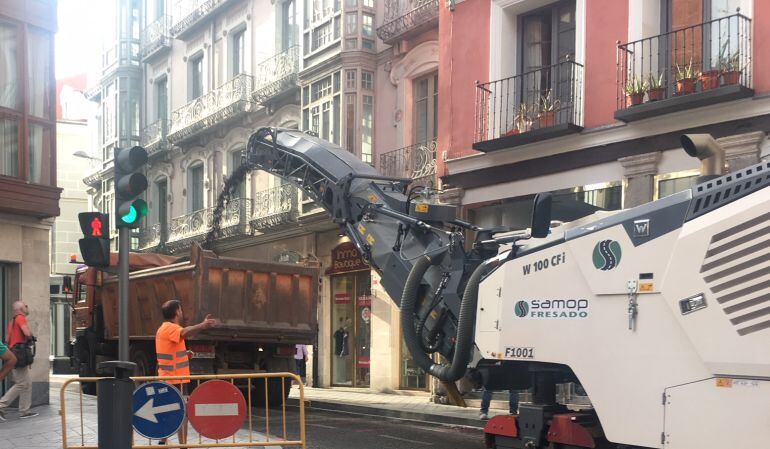 La calle Cánovas del Castillo durante las obras