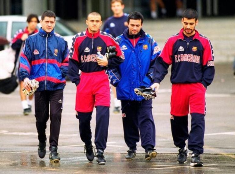 Busquets, junto a Luis Enrique, Mourinho y Guardiola en una imagen de archivo