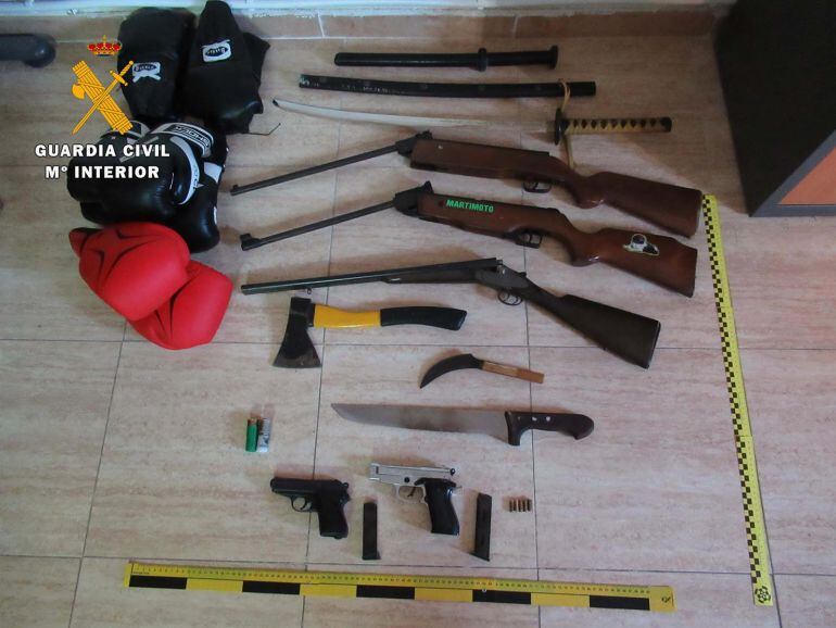 Incautación de armas en la Operación Honer