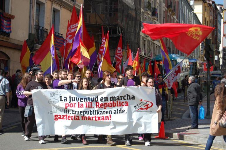 Marcha Republicana del año pasado a su llegada a Eibar