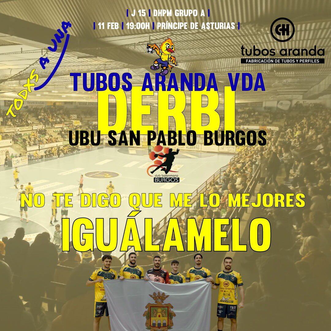 Cartel promocional del Tubos Aranda ante el derbi frente a Burgos