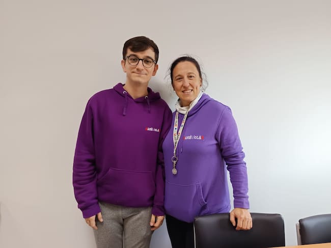 Rodrigo y Ana, profesores de Física y Química y de Matemáticas en el IES Harévolar (Alovera, Guadalajara)