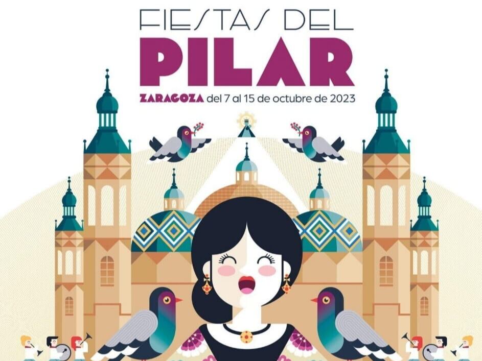 Detalle del cartel de Fiestas del Pilar 2023 de Zaragoza / Ayuntamiento de Zaragoza