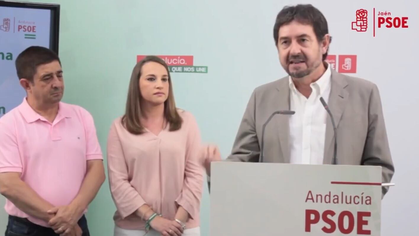 Abelardo de la Rosa en la sede del PSOE de Jaén.