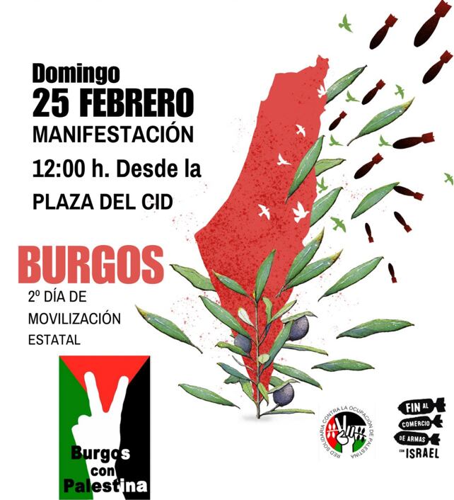 Manifestación en Burgos que pide el fin del comercio de armas y las relaciones con Israel