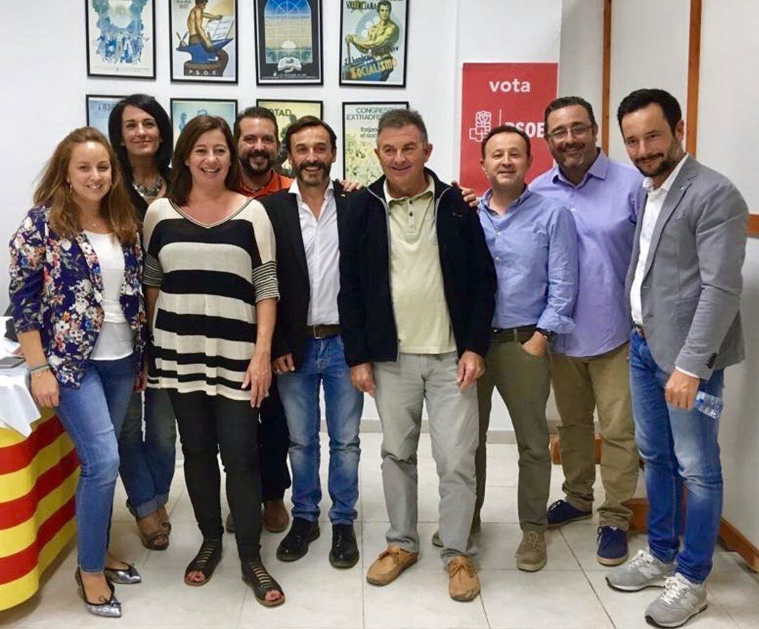 Socialistas de Formentera con Francina Armengol en una imagen de archivo