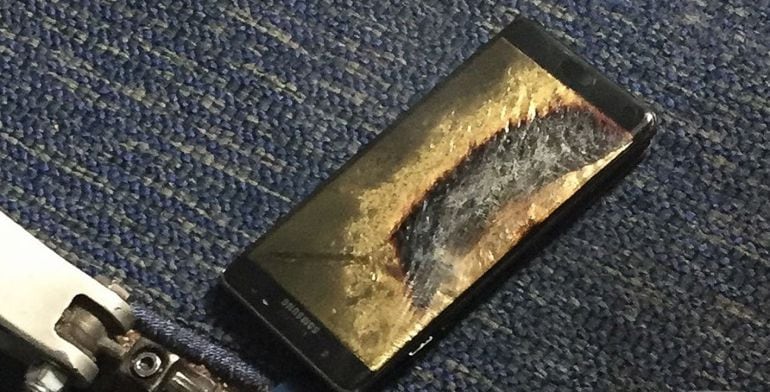 El Samsung Galaxy Note 7 afectado.