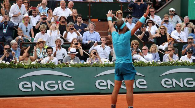 Nadal celebra su victoria en la final ante Thiem