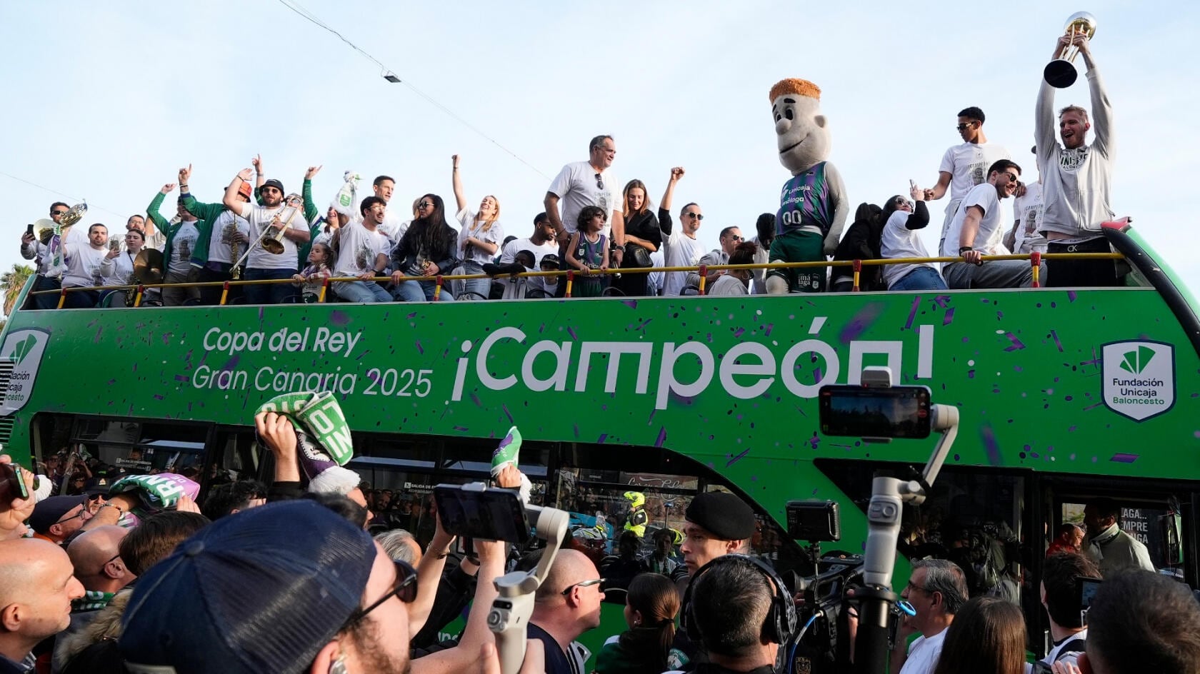 El Unicaja celebrando el título de la Copa del Rey