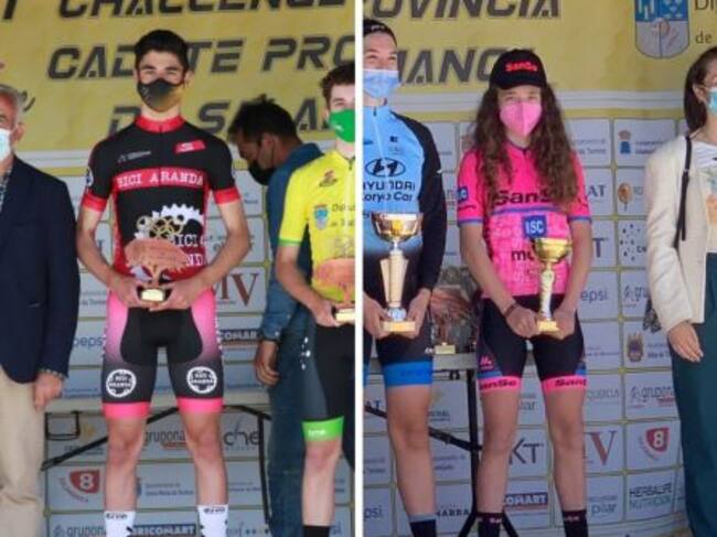 Alvar Martín (Bici Aranda) -a la izq- y María Cabañas (Sanse)