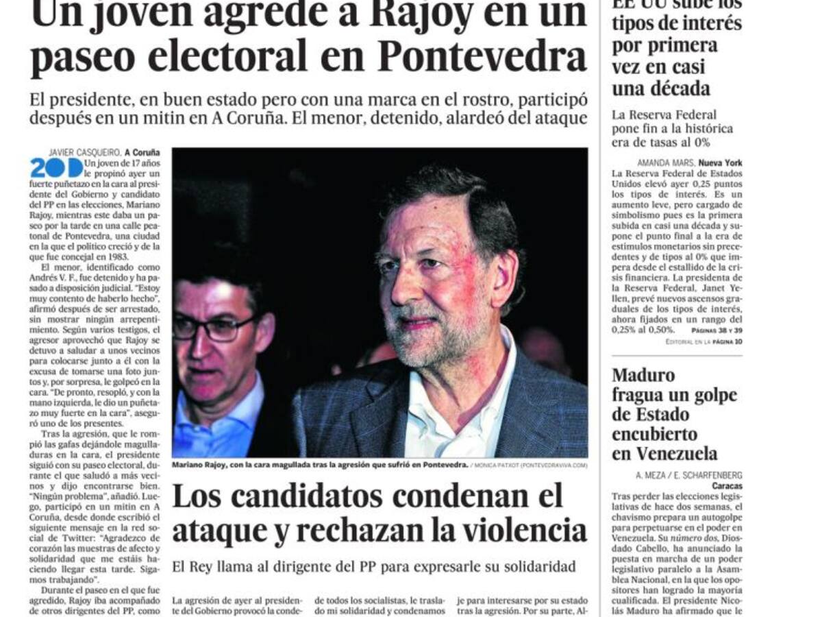 Portadas periódicos 17 de diciembre de 2015