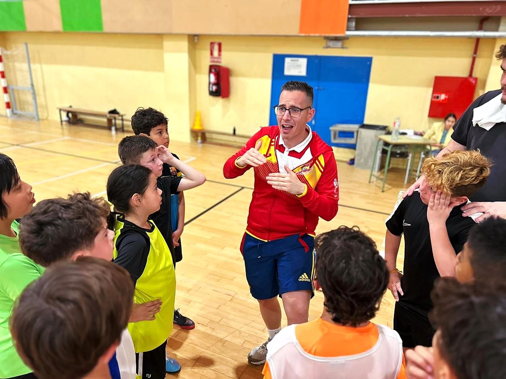 Rubén en el entrenamiento de la selección española