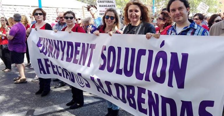 Eduardo Andradas en la manifestación de Funnydent