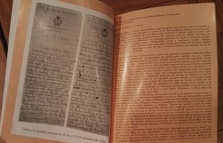 Carta a la familia de Lorca escrita en Ávila el 19 de octubre de 1916