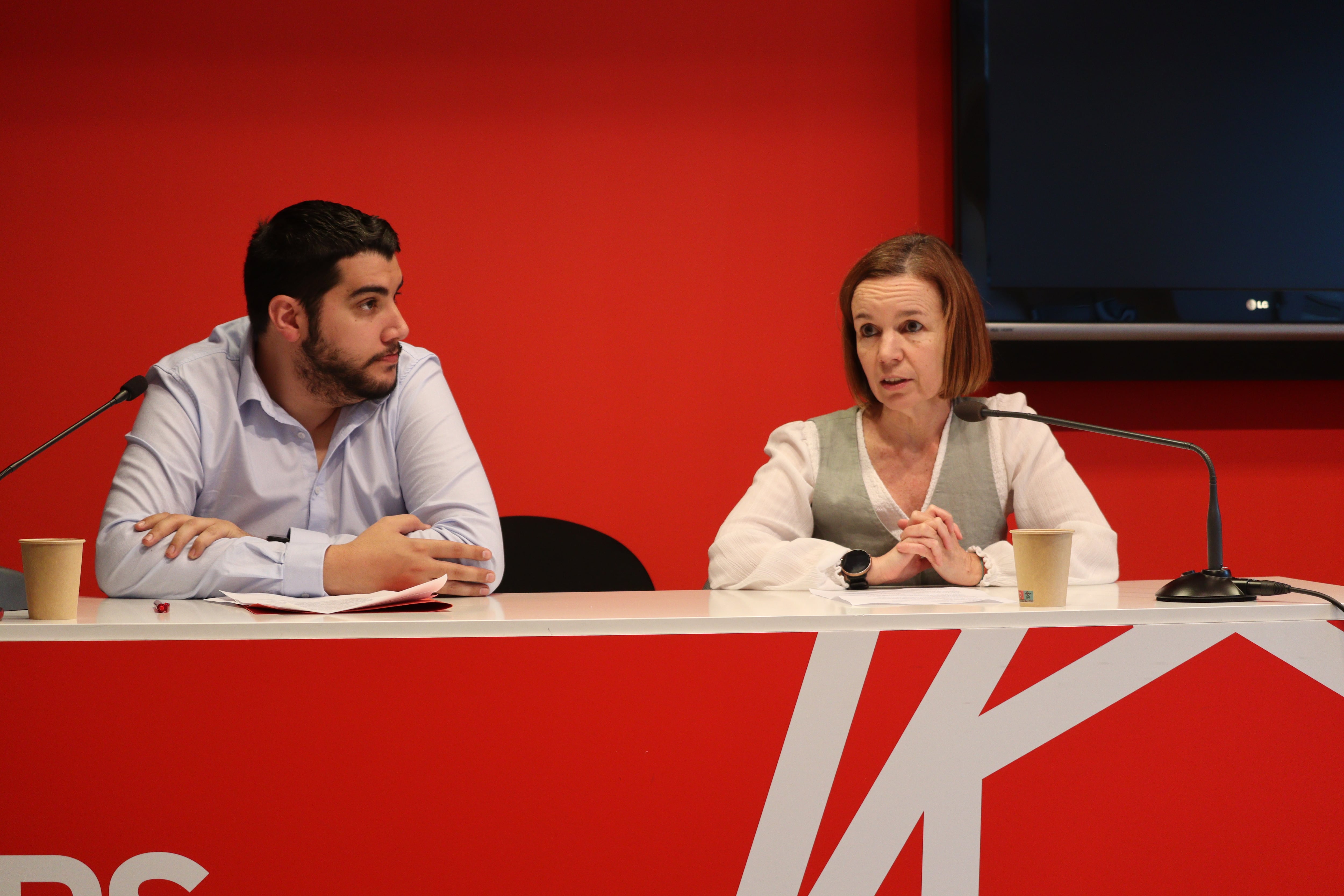 El president del PS, Pere Baró, i la primera secretària, Marta Pujol