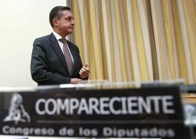 El director general de la Agencia Tributaria, Santiago Menéndez, durante su comparencia en el Congreso