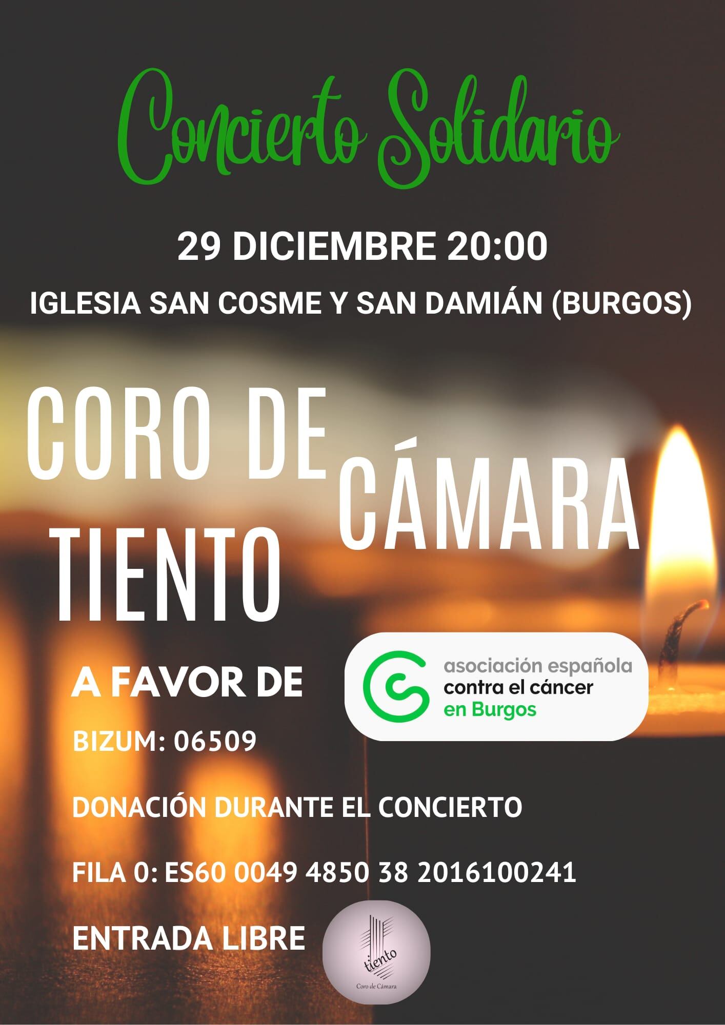 Cartel del concierto solidario a favor de la AECC