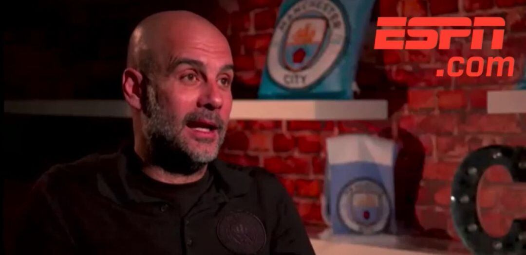 Pep Guardiola, durante su entrevista con la ESPN