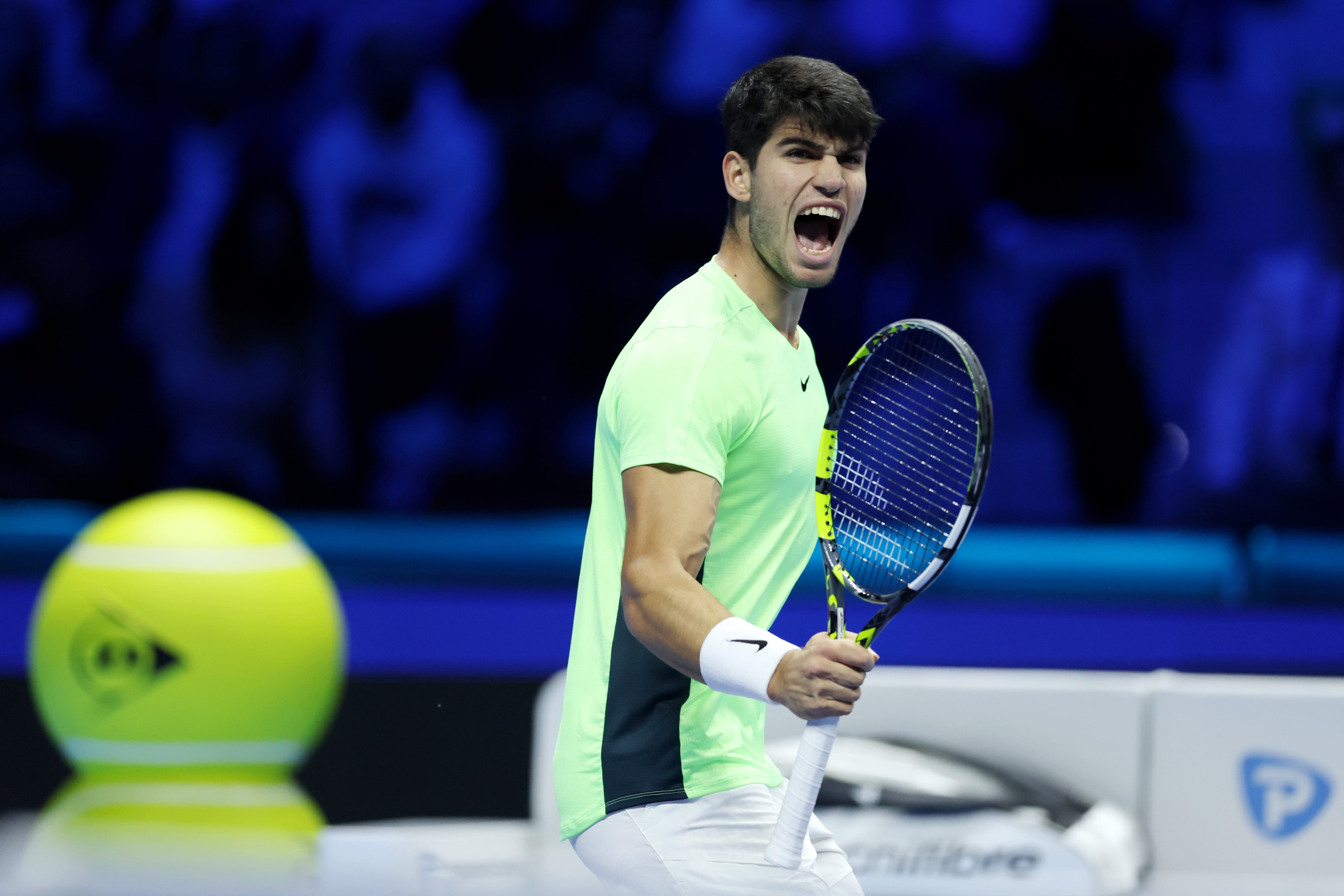 Carlos Alcaraz vs Daniil Medvedev. Grupo Rojo de la Nitto ATP Finals