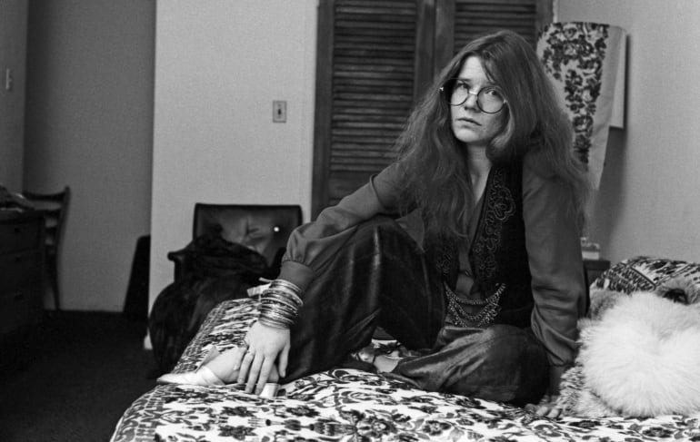 Janis Joplin en su habitación del Chelsea Hotel de Nueva York en marzo de 1969