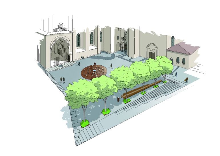 Reforma diseñada por el Ayuntamiento de Vitoria para la plaza de Santa María