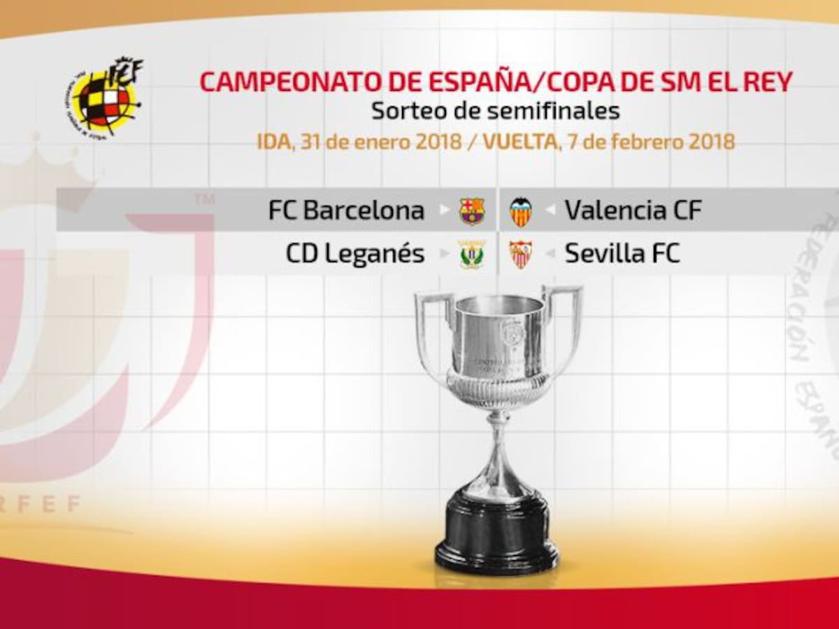 Barcelona - Valencia y Leganés - Sevilla, las dos semifinales de la Copa