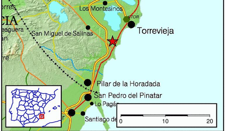 Epicentro del terremoto de Torrevieja