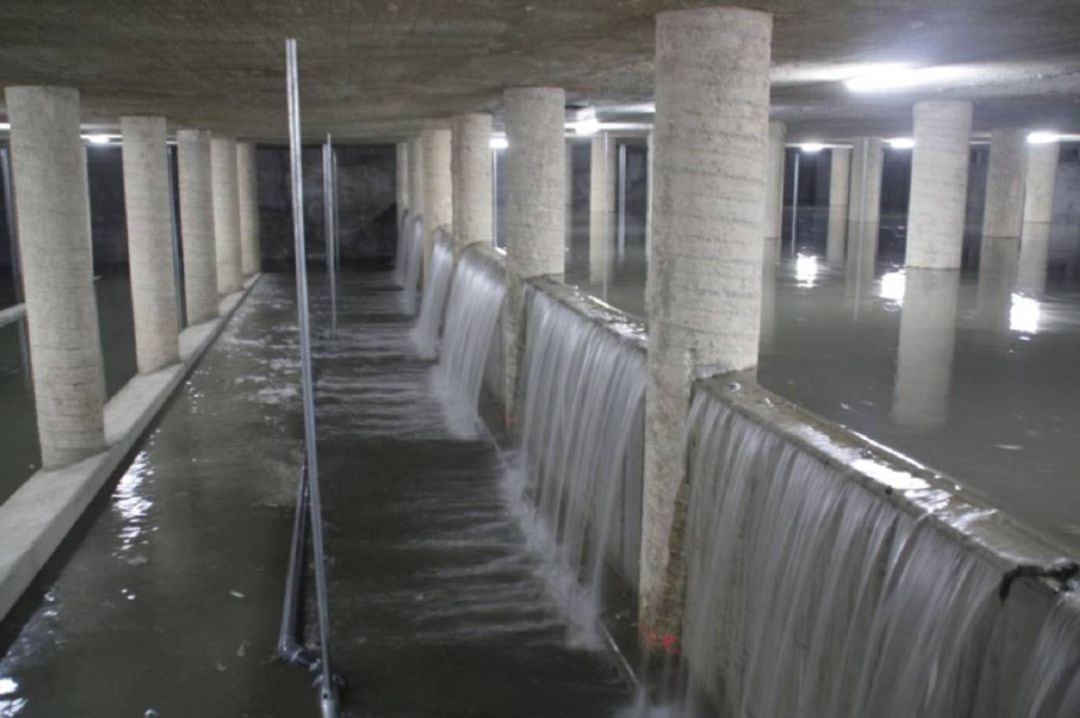 Imagen reciente del depósito de tormentas de la calle Eugenia Viñes de València