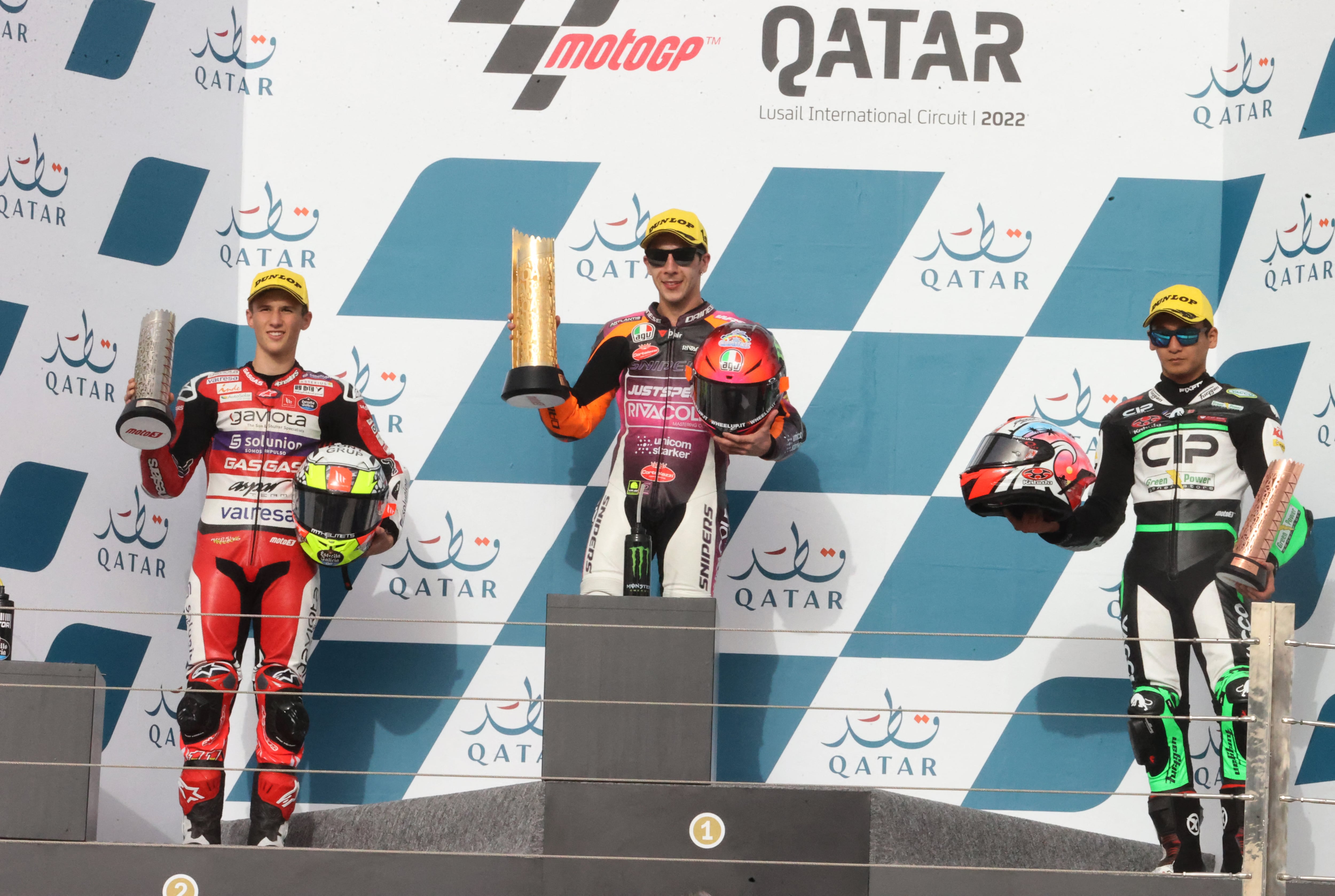 Podio de Moto3 en el GP de Catar