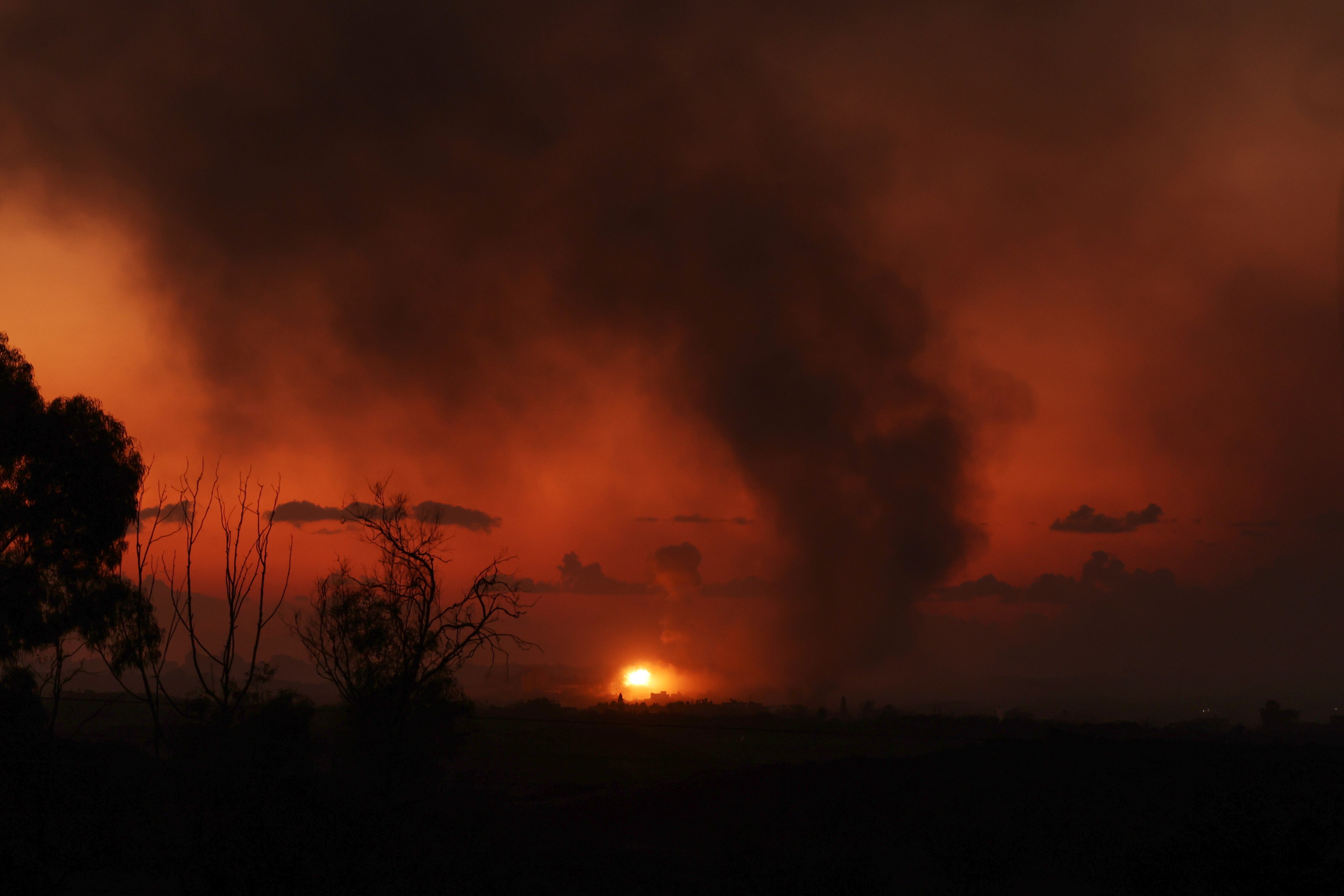 Una de las explosiones que se registran en Gaza.