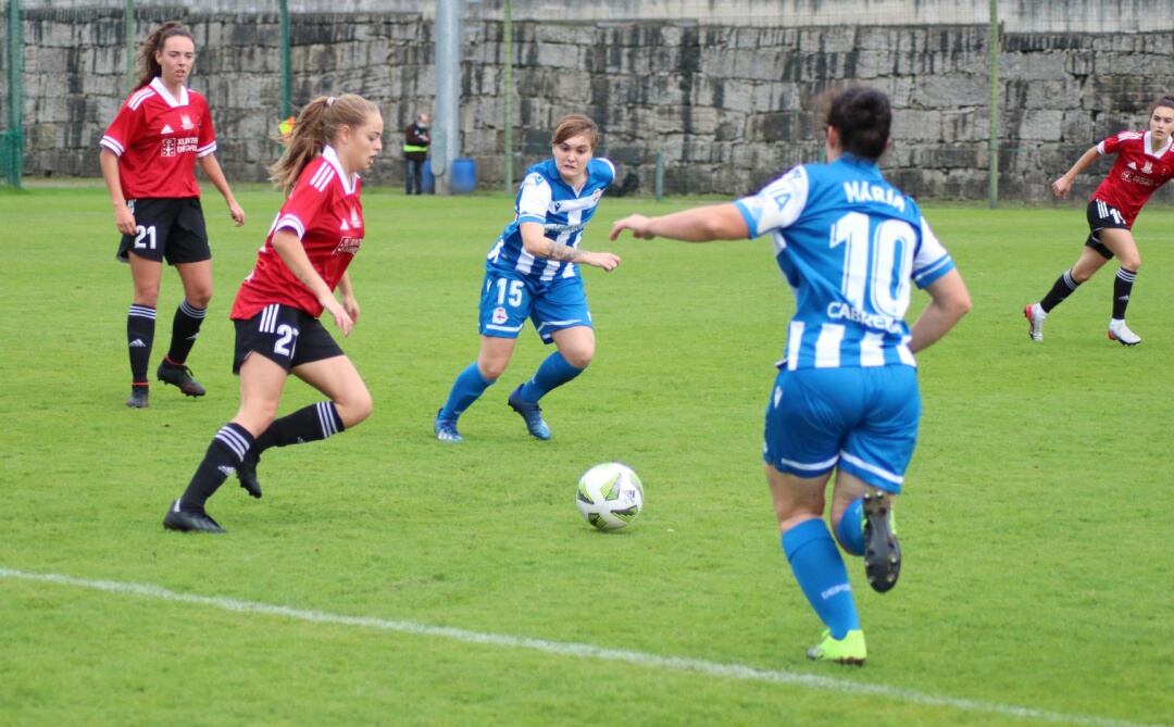 Imagen del encuentro disputado por el Victoria en Abegondo ante el Dépor