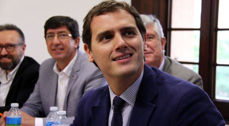 Albert Rivera durante un acto de la campaña catalana