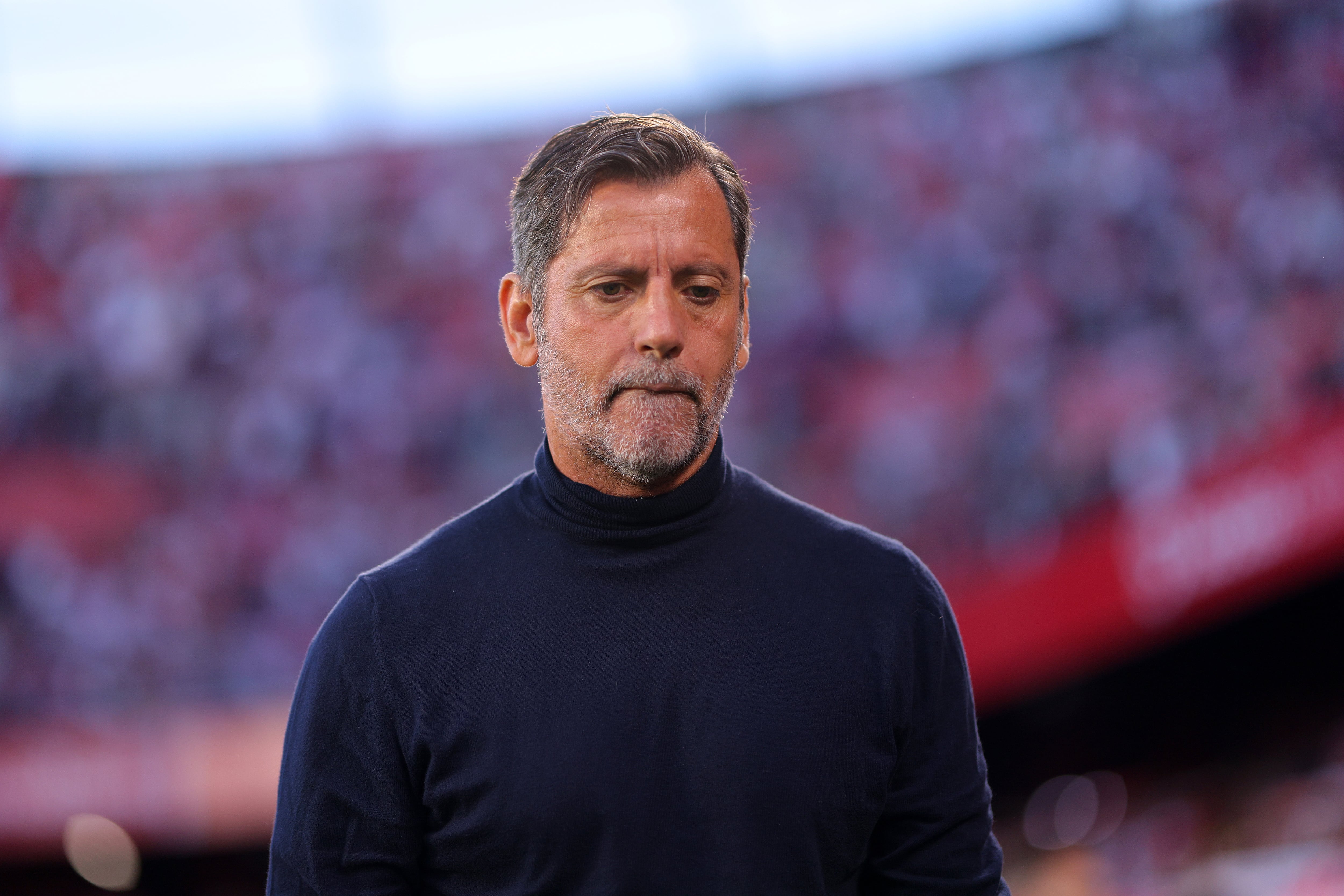 Quique Sánchez Flores en el estadio Ramón Sánchez PIzjuán