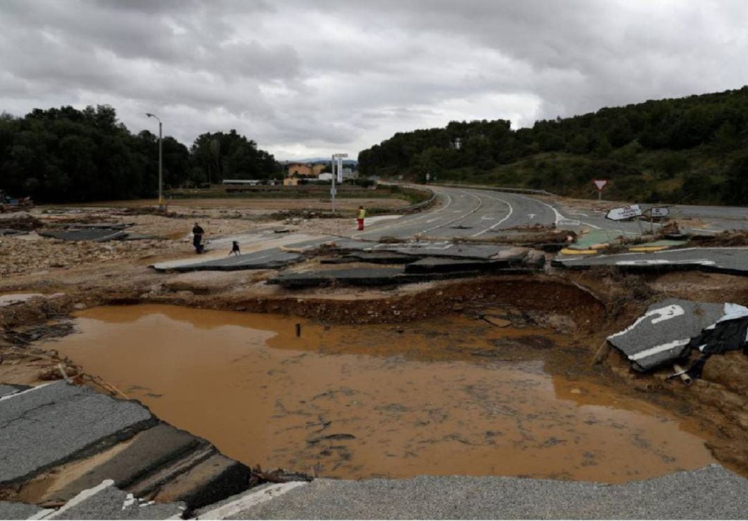 Así dejo el cruce de &#039;El Maño&#039; la crecida del río Cidacos