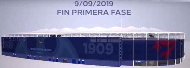 Primera fase de la construci&oacute;n de la cubiert