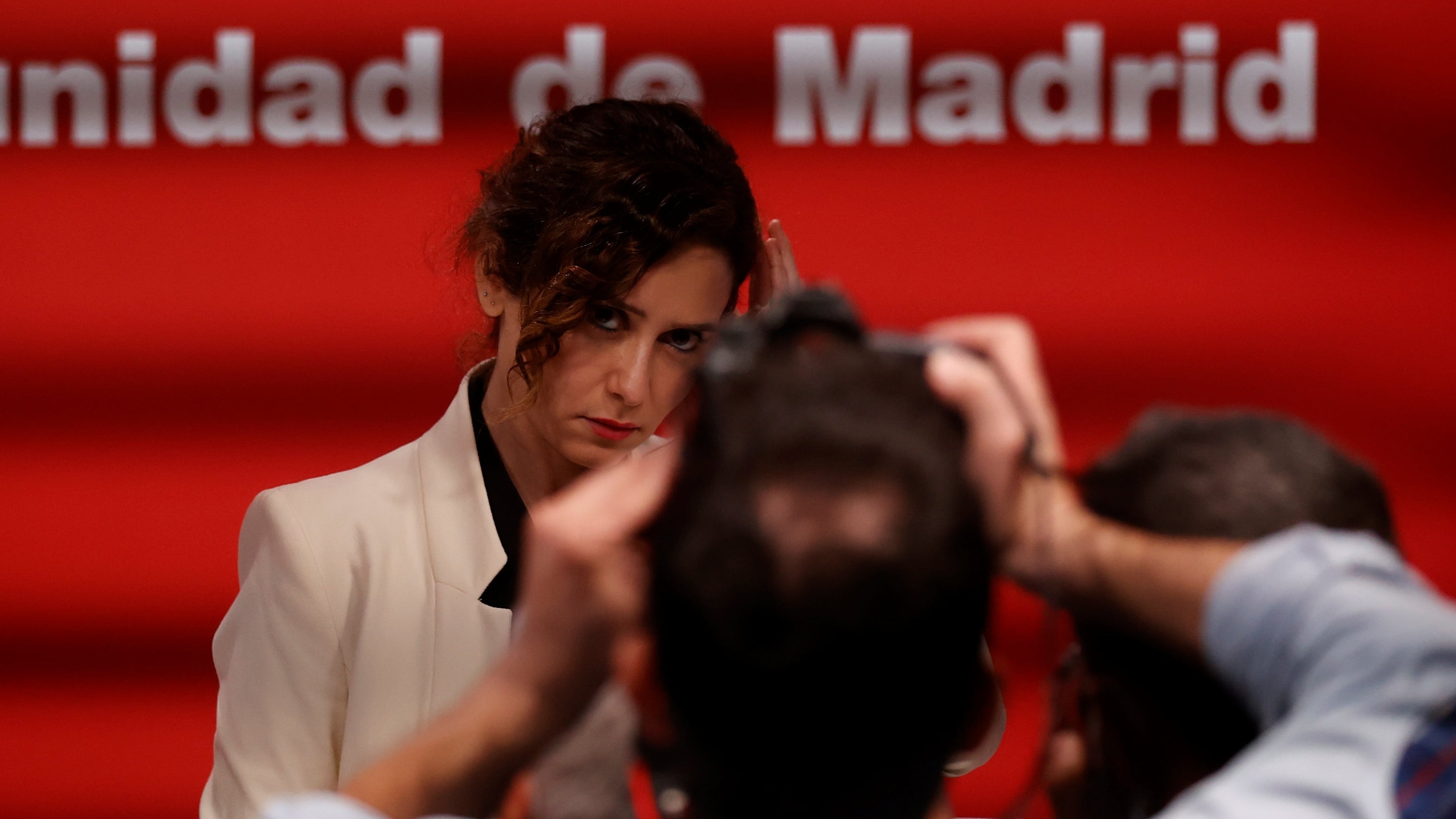 La presidenta de la Comunidad de Madrid, Isabel Díaz Ayuso durante la rueda de prensa ofrecida en la Real Casa de Correos de Madrid este jueves.