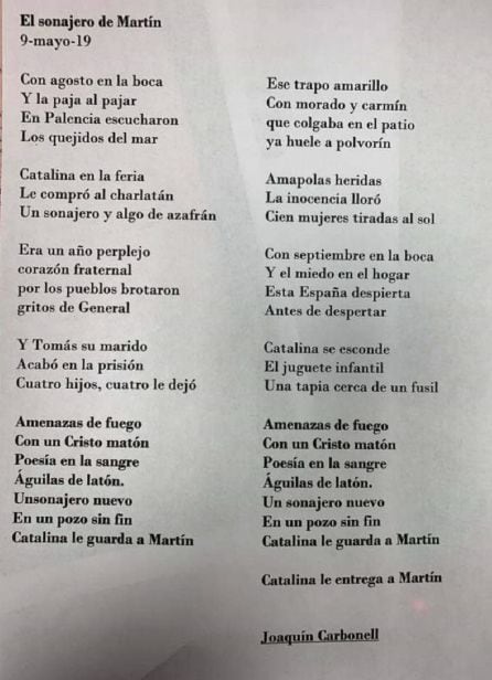 Letra de la canción &quot;El sonajero de Martín&quot;