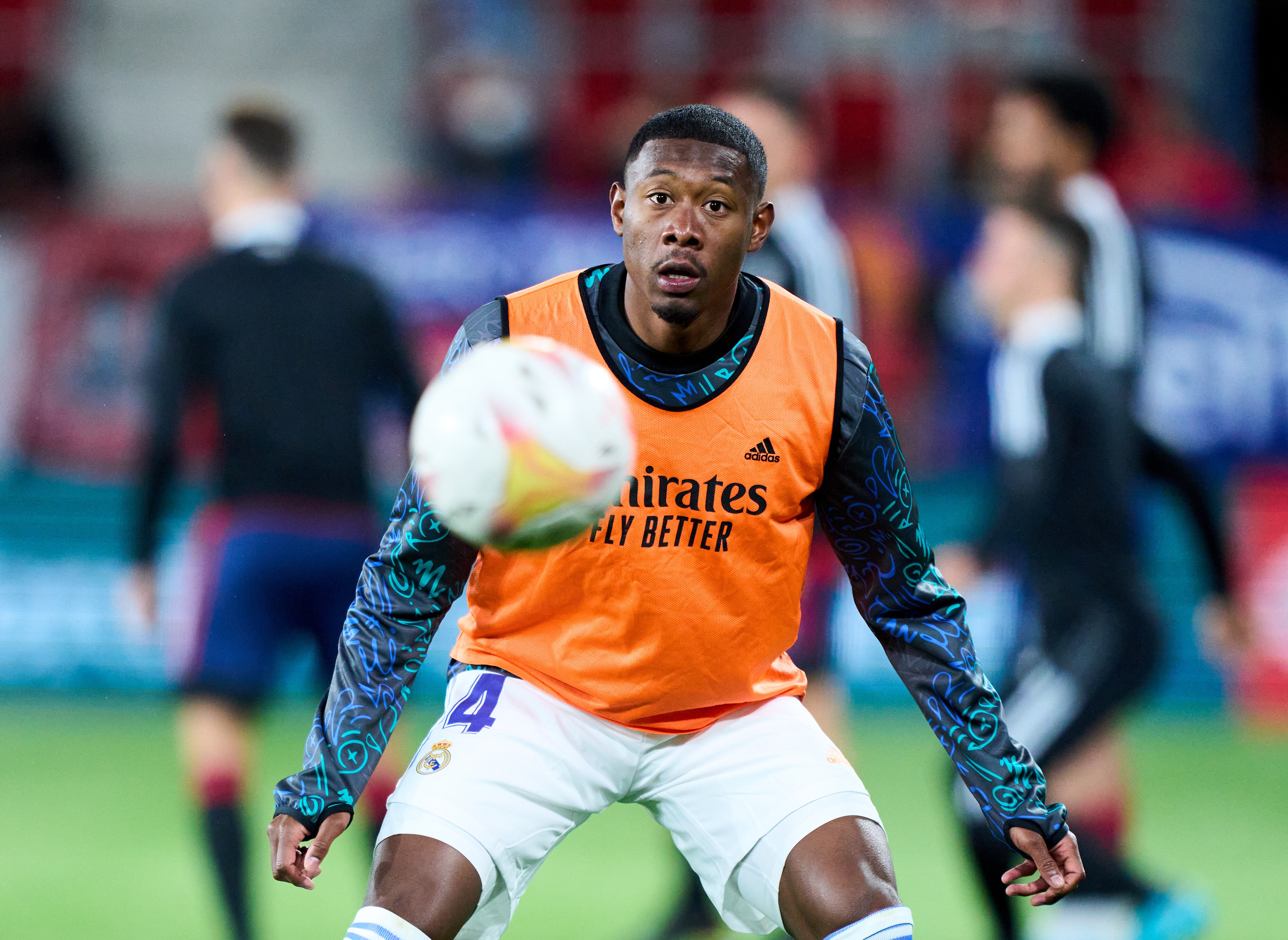 David Alaba, durante un calentamiento antes de un partido con el Real Madrid