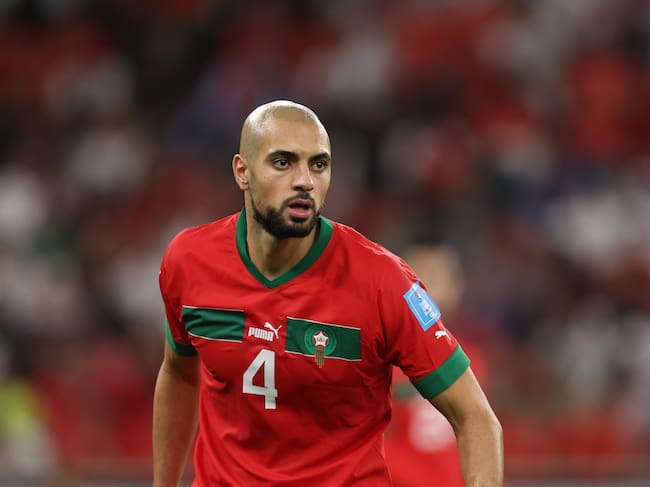 Sofyan Amrabat, en el encuentro contra Maruecos