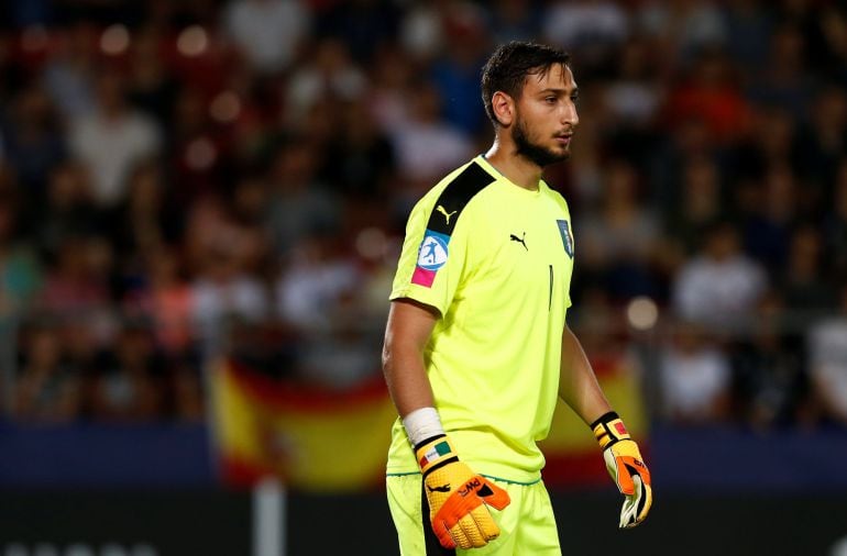 Donnarumma durante un partido sub&#039;21 en Cracovia. 