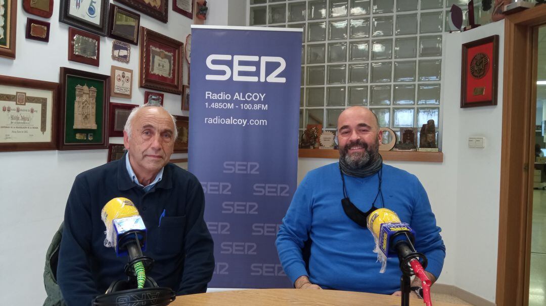 Paco Moral y Juan Vicens en Radio Alcoy