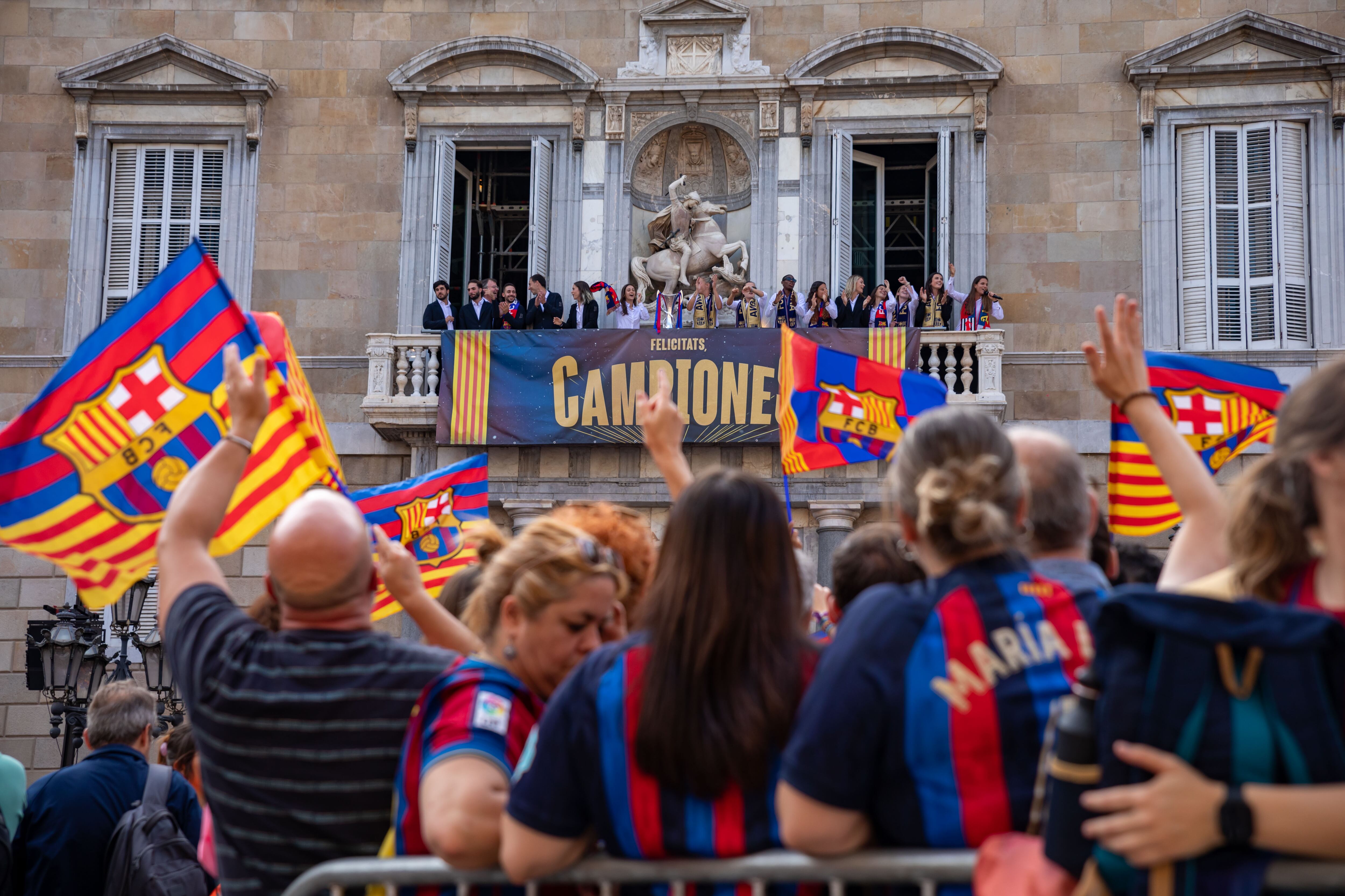 Celebración del Barça de Champions League en Barcelona,