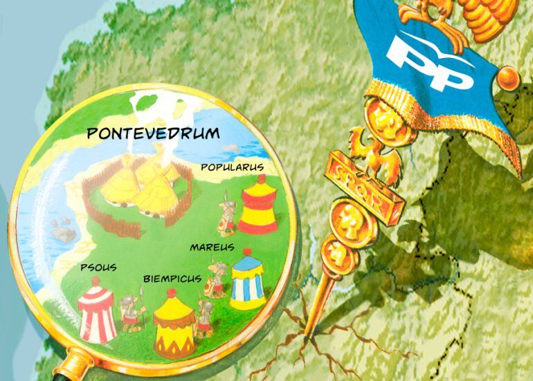 una curiosa edición del cómic de 'Astérix y Obélix', el alcalde de Pontevedra se convierte en Lórix, un héroe que evita que los 'PPromanus' invadan su territorio.