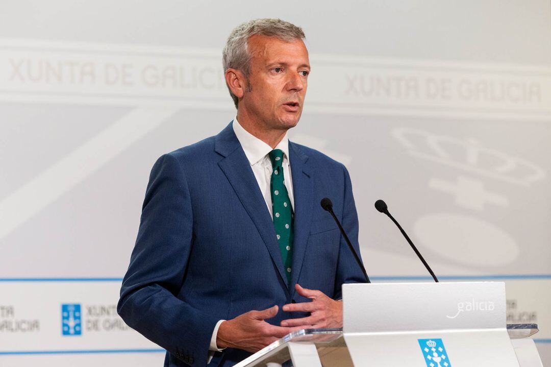 Alfonso Rueda en rueda de prensa