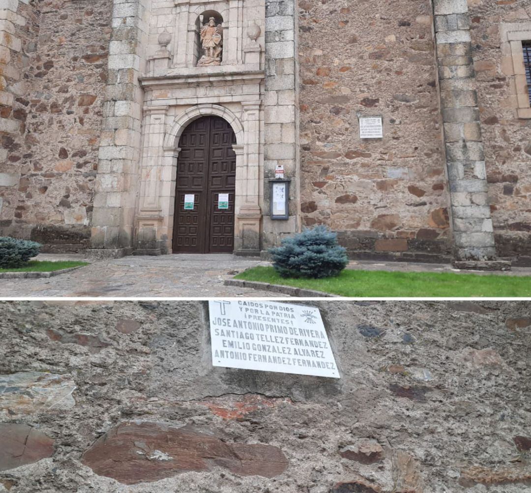 Placa en el convento de San Miguel